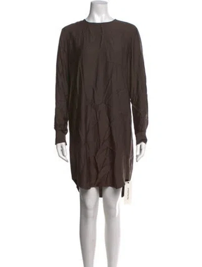 Pre-owned James Perse Crew Neck Midi Length Dress In Brown