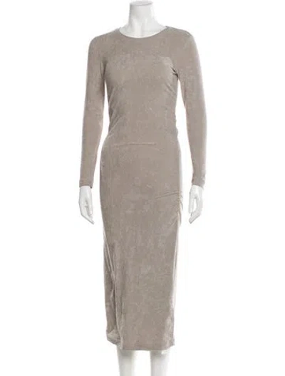 Pre-owned James Perse Crew Neck Midi Length Dress In Gray