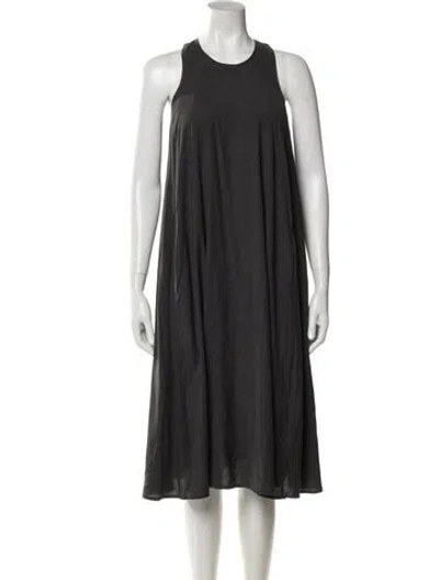 Pre-owned James Perse Crew Neck Midi Length Dress In Gray