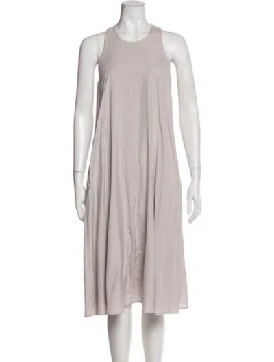 Pre-owned James Perse Crew Neck Midi Length Dress In Gray