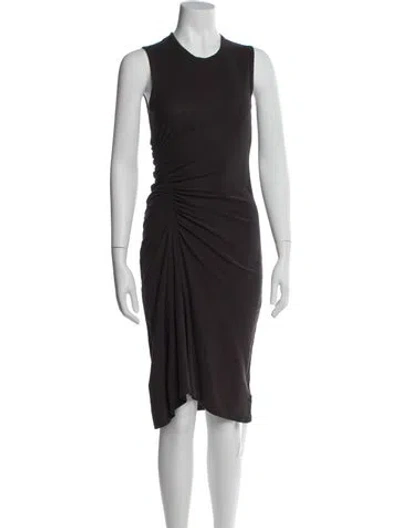Pre-owned James Perse Crew Neck Midi Length Dress In Gray