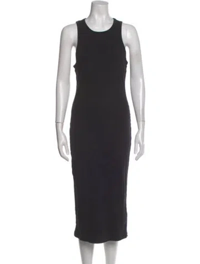 Pre-owned James Perse Crew Neck Midi Length Dress In Gray