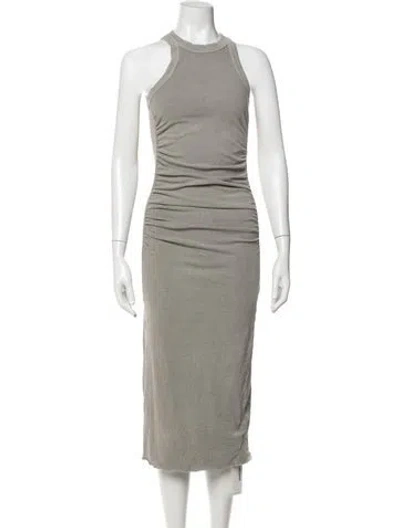 Pre-owned James Perse Crew Neck Midi Length Dress In Gray