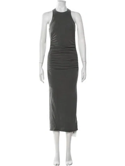 Pre-owned James Perse Crew Neck Midi Length Dress In Gray