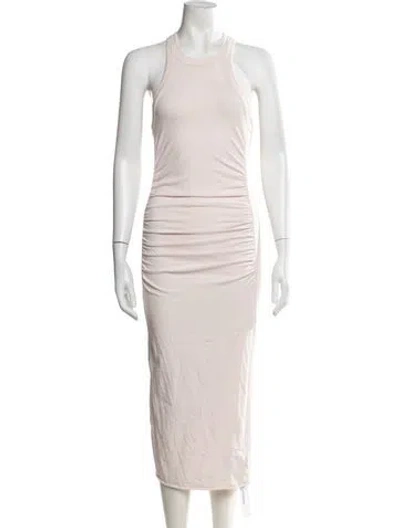 Pre-owned James Perse Crew Neck Midi Length Dress In Grey