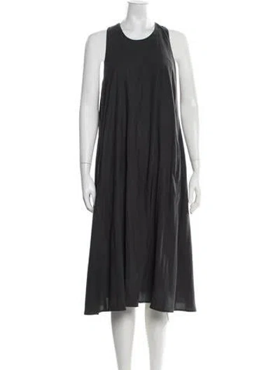 Pre-owned James Perse Crew Neck Midi Length Dress In Grey
