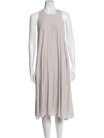 Pre-owned James Perse Crew Neck Midi Length Dress In Grey