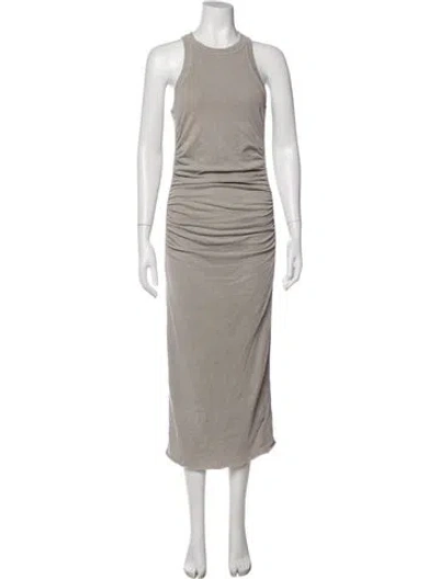 Pre-owned James Perse Crew Neck Midi Length Dress In Neutrals