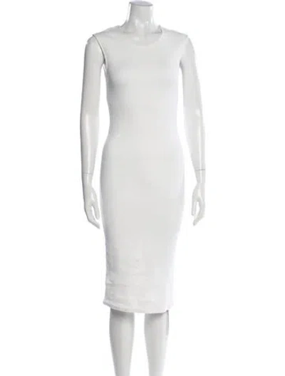 Pre-owned James Perse Crew Neck Midi Length Dress In Neutrals