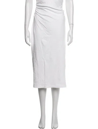 Pre-owned James Perse Crew Neck Midi Length Dress In White