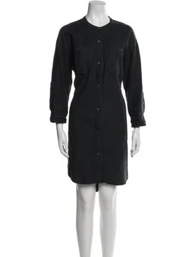 Pre-owned James Perse Crew Neck Mini Dress In Black