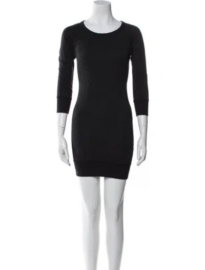 Pre-owned James Perse Crew Neck Mini Dress In Black