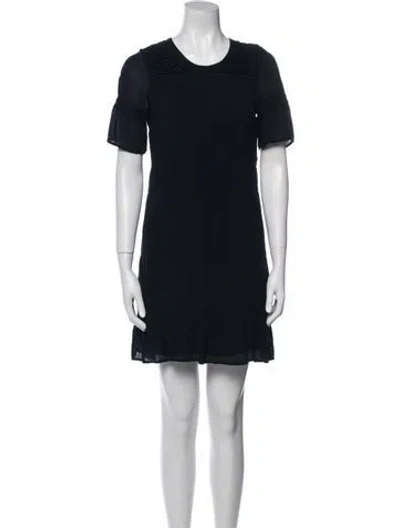 Pre-owned James Perse Crew Neck Mini Dress In Black
