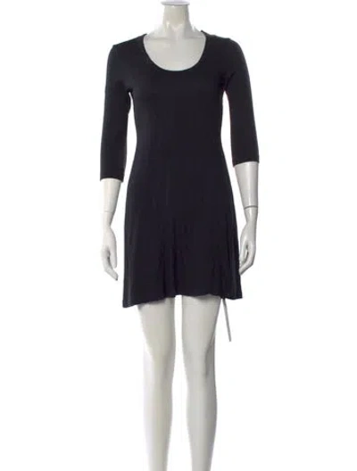 Pre-owned James Perse Crew Neck Mini Dress In Black