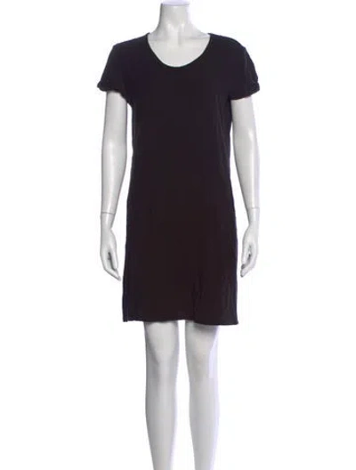 Pre-owned James Perse Crew Neck Mini Dress In Black
