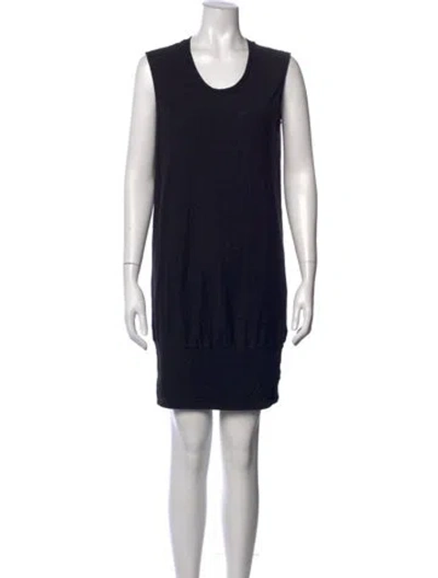 Pre-owned James Perse Crew Neck Mini Dress In Black
