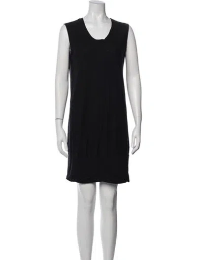 Pre-owned James Perse Crew Neck Mini Dress In Black