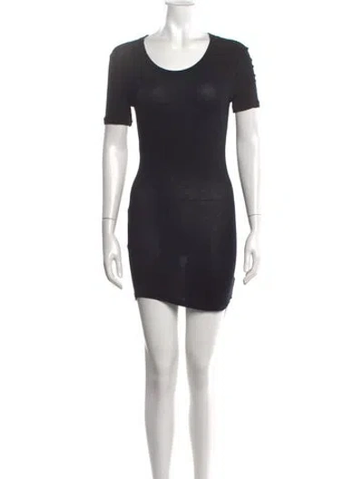 Pre-owned James Perse Crew Neck Mini Dress In Black