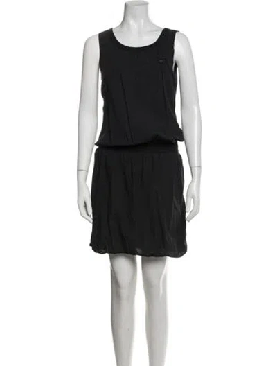 Pre-owned James Perse Crew Neck Mini Dress In Black