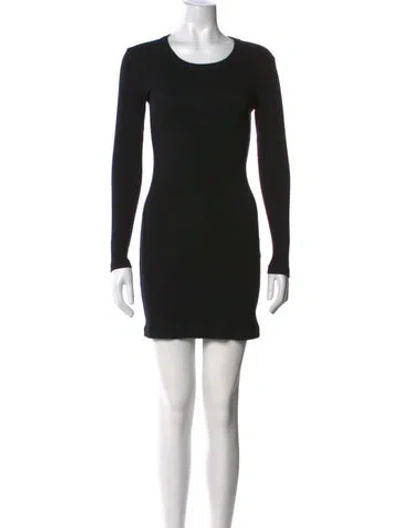 Pre-owned James Perse Crew Neck Mini Dress In Black