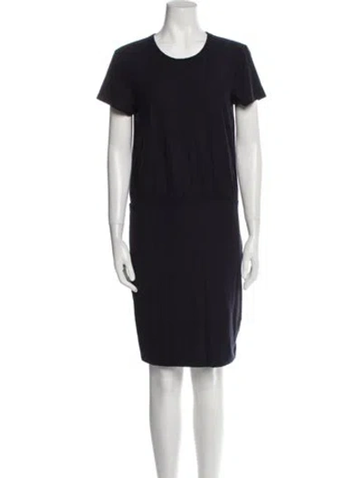 Pre-owned James Perse Crew Neck Mini Dress In Blue