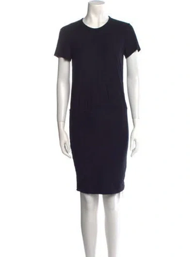 Pre-owned James Perse Crew Neck Mini Dress In Blue