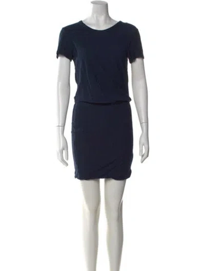 Pre-owned James Perse Crew Neck Mini Dress In Blue