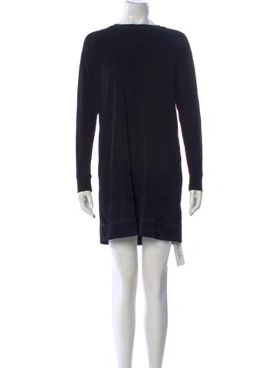 Pre-owned James Perse Crew Neck Mini Dress In Blue