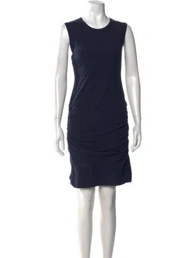 Pre-owned James Perse Crew Neck Mini Dress In Blue