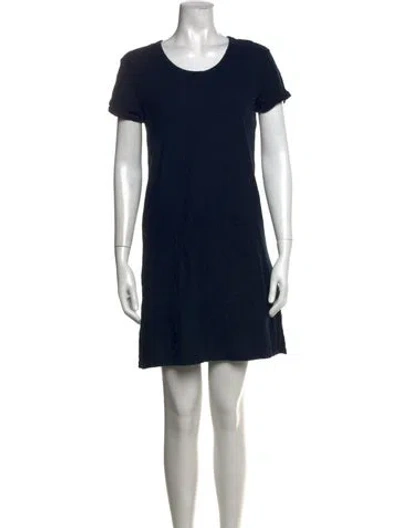 Pre-owned James Perse Crew Neck Mini Dress In Blue