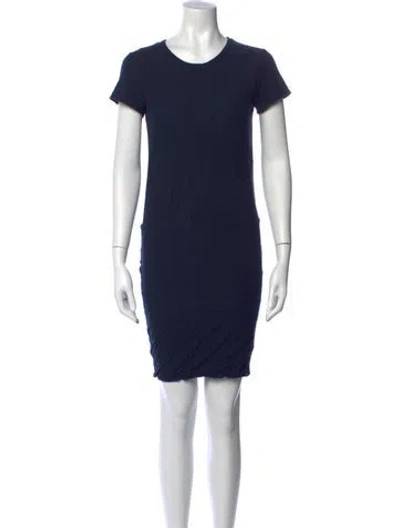 Pre-owned James Perse Crew Neck Mini Dress In Blue