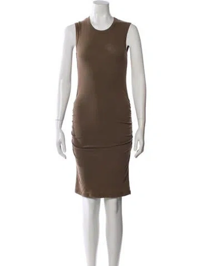 Pre-owned James Perse Crew Neck Mini Dress In Brown