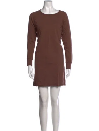 Pre-owned James Perse Crew Neck Mini Dress In Brown