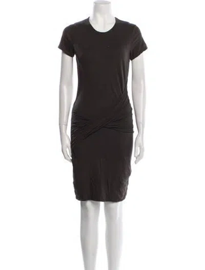Pre-owned James Perse Crew Neck Mini Dress In Gray