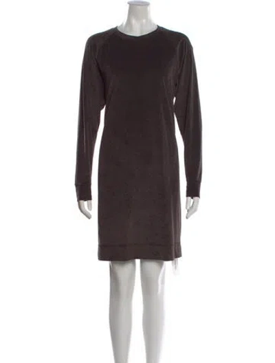 Pre-owned James Perse Crew Neck Mini Dress In Green