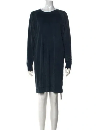 Pre-owned James Perse Crew Neck Mini Dress In Green