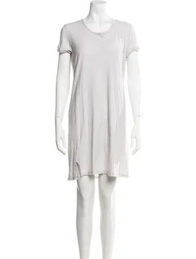 Pre-owned James Perse Crew Neck Mini Dress In Grey