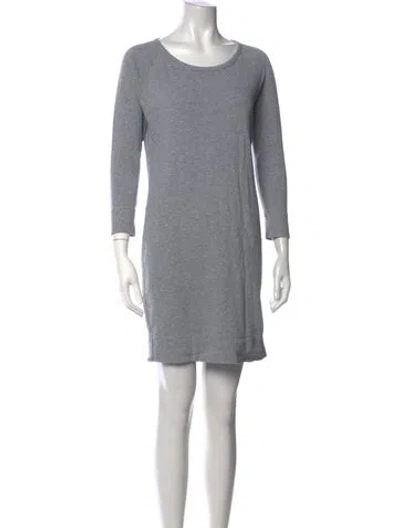 Pre-owned James Perse Crew Neck Mini Dress In Grey