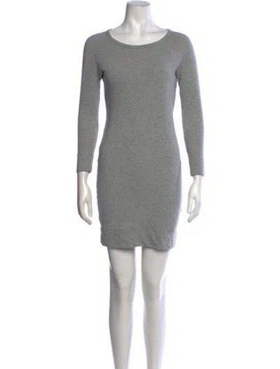 Pre-owned James Perse Crew Neck Mini Dress In Grey