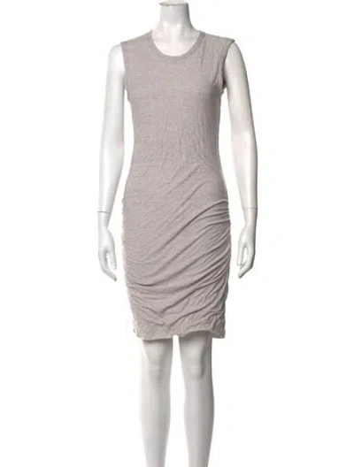 Pre-owned James Perse Crew Neck Mini Dress In Grey