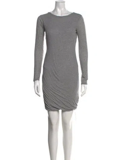 Pre-owned James Perse Crew Neck Mini Dress In Grey