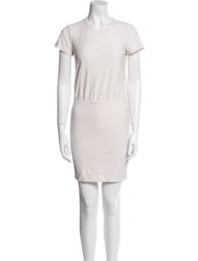 Pre-owned James Perse Crew Neck Mini Dress In Neutral