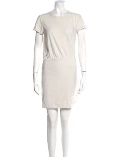 Pre-owned James Perse Crew Neck Mini Dress In Neutral