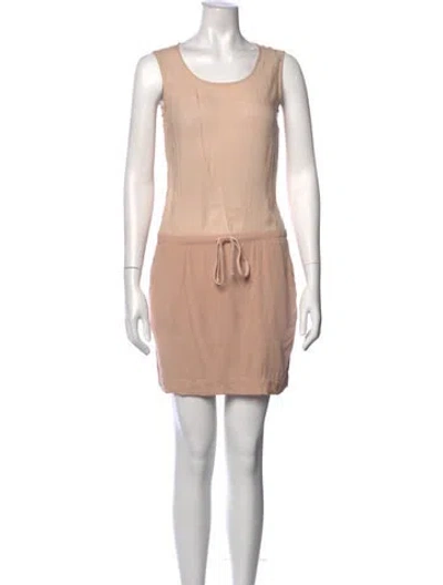 Pre-owned James Perse Crew Neck Mini Dress In Neutral