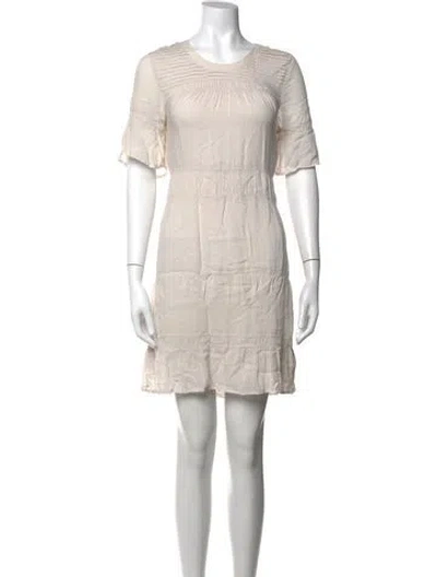Pre-owned James Perse Crew Neck Mini Dress In Neutrals