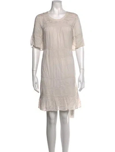 Pre-owned James Perse Crew Neck Mini Dress In Neutrals