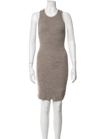 Pre-owned James Perse Crew Neck Mini Dress In Neutrals