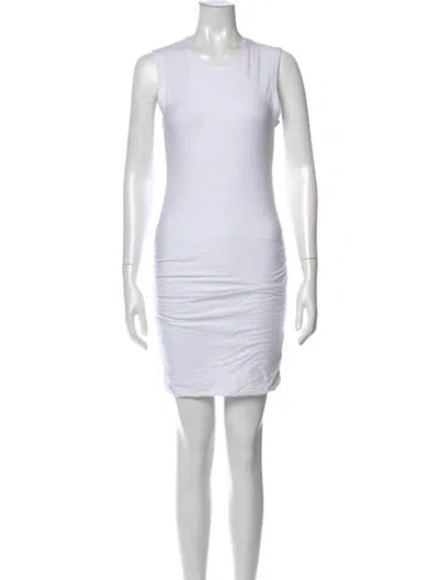 Pre-owned James Perse Crew Neck Mini Dress In White