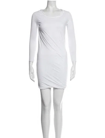 Pre-owned James Perse Crew Neck Mini Dress In White