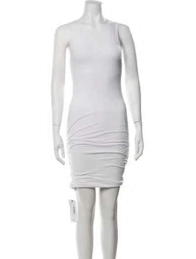 Pre-owned James Perse Crew Neck Mini Dress In White